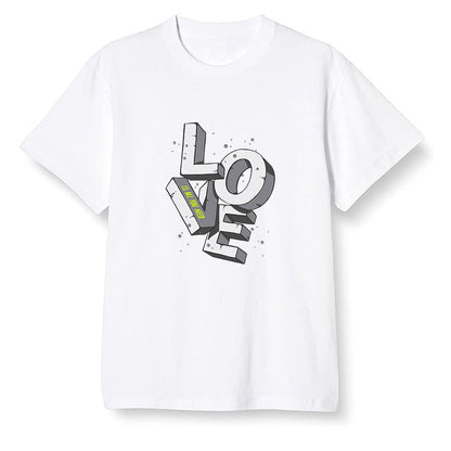 Pop Colour AJ1 Mid Grey Volt - Love!  - White Men T-shirt