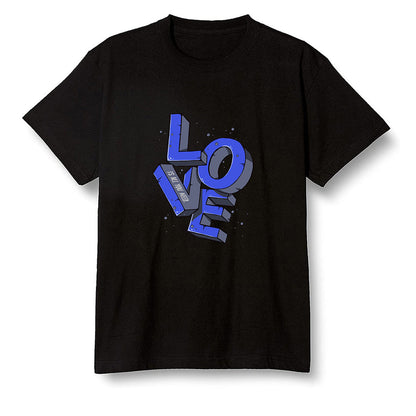 Pop Colour AJ1 Mid Hyper Royal - Love!  - Black Men T-shirt