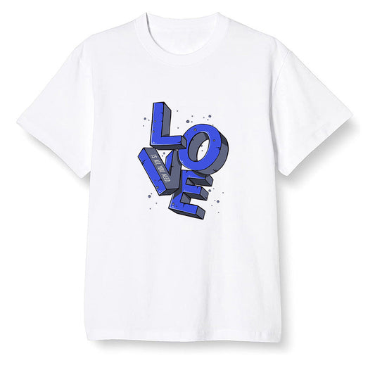 Pop Colour AJ1 Mid Hyper Royal - Love!  - White Men T-shirt