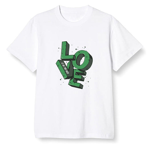 Pop Colour AJ1 Retro High OG Pine Green J10456 - Love!  - White Men T-shirt