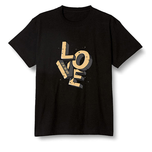 Pop Colour AJ1 Retro High OGetallic Gold - Love!  - Black Men T-shirt