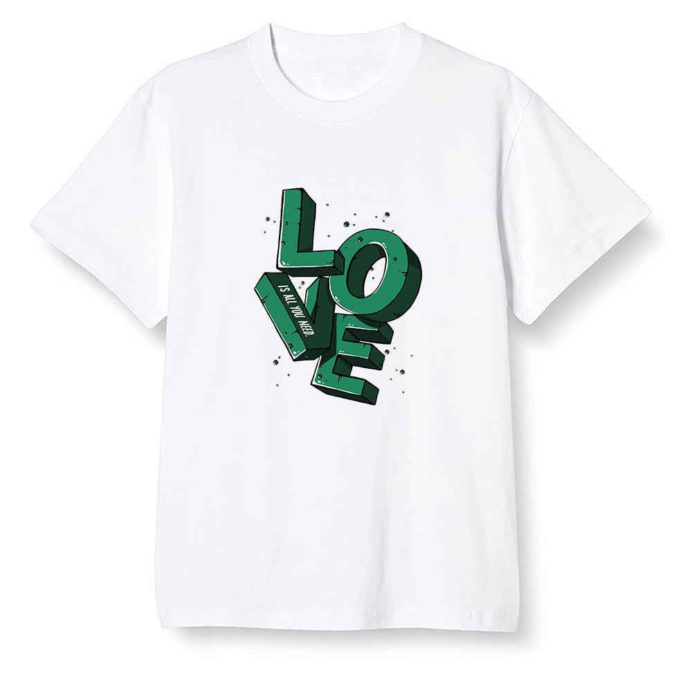 Pop Colour AJ1 Retro High OG Pine Green J10443 - Love!  - White Men T-shirt