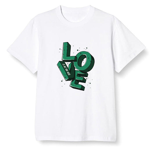 Pop Colour AJ1 Retro High OG Pine Green J10443 - Love!  - White Men T-shirt