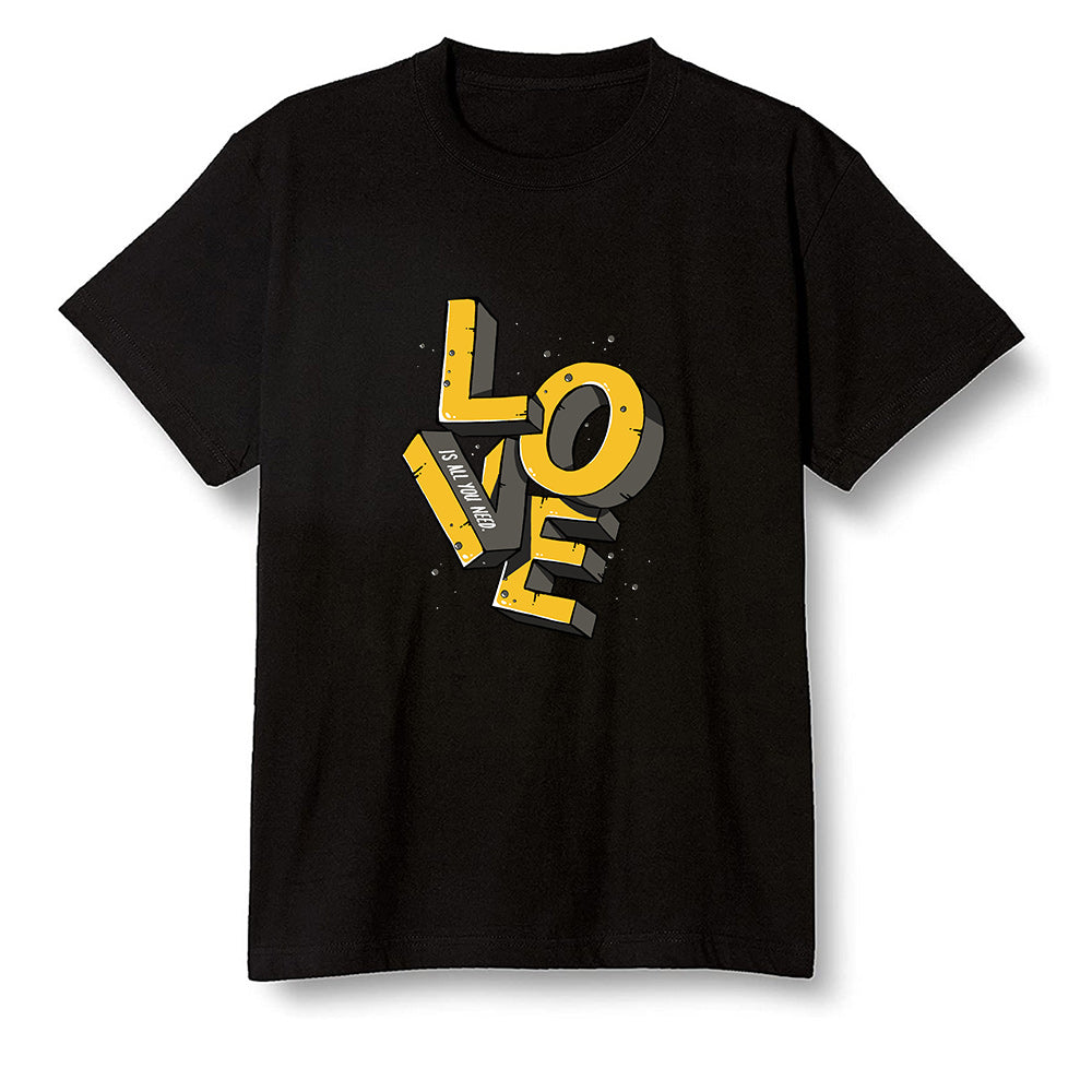 Pop Colour AJ1 Retro High OG Pollen - Love!  - Black Men T-shirt