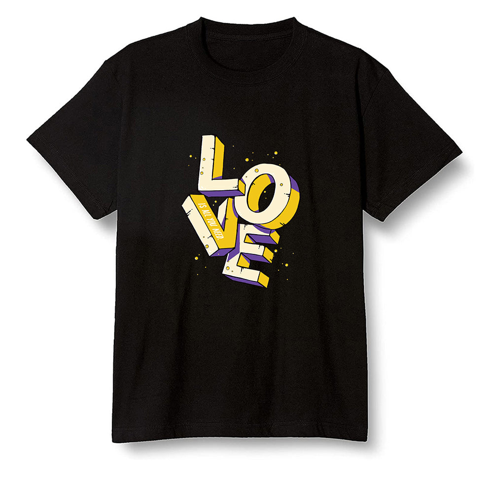 Pop Colour AJ1 Mid SE University Gold - Love!  - Black Men T-shirt