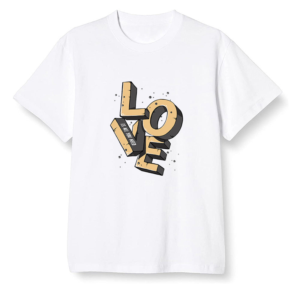 Pop Colour AJ1 Retro High OG NRG Gold TOE - Love!  - White Men T-shirt