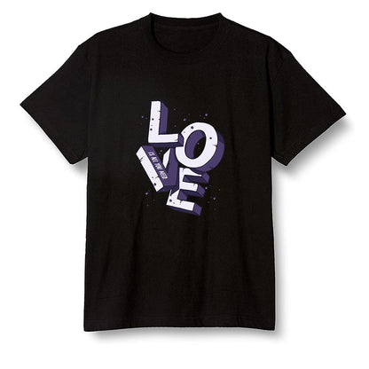Pop Colour AJ1 High OG Court Purple - Love!  - Black Men T-shirt