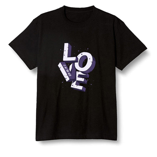 Pop Colour AJ1 High OG Court Purple - Love!  - Black Men T-shirt