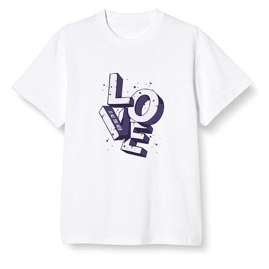 Pop Colour AJ1 High OG Court Purple - Love!  - White Men T-shirt