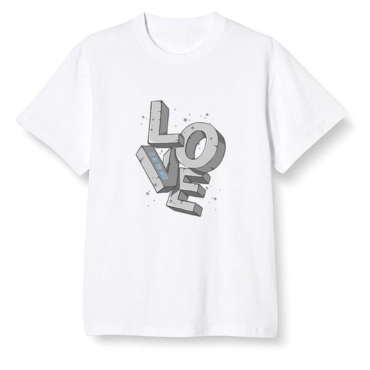 Pop Colour AJ1 High OG Wolf Grey/Sail/Photon Dust/White - Love!  - White Men T-shirt
