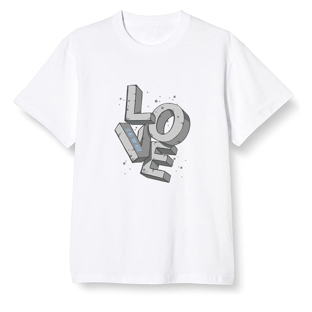 Pop Colour AJ1 Low Wolf Grey/Sail/Photon Dust/White - Love!  - White Men T-shirt