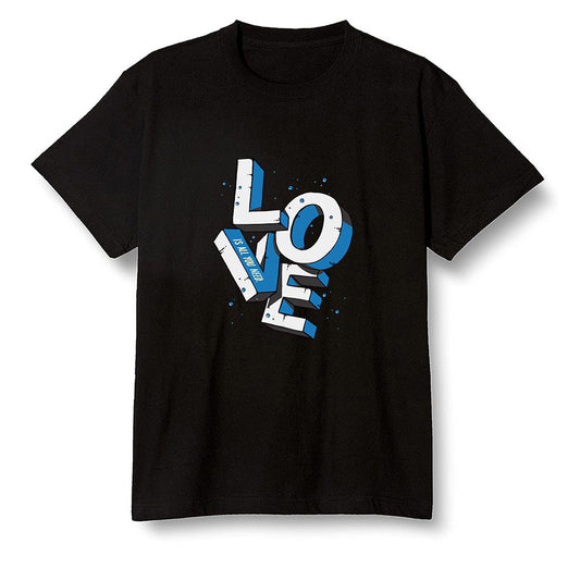 Pop Colour AJ1 High OG SP Fragment Design X Travis Scott - Love!  - Black Men T-shirt