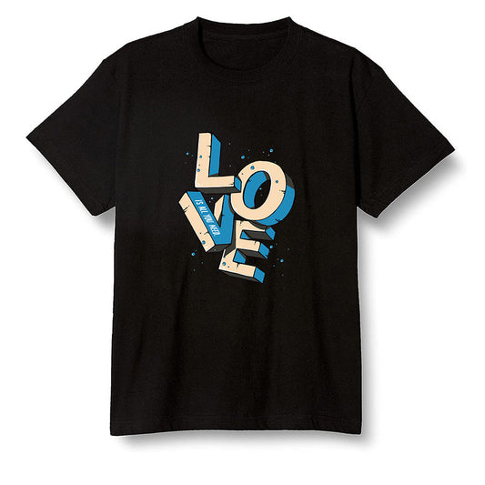 Pop Colour AJ1 Low Travis Scott X Fragment - Love!  - Black Men T-shirt