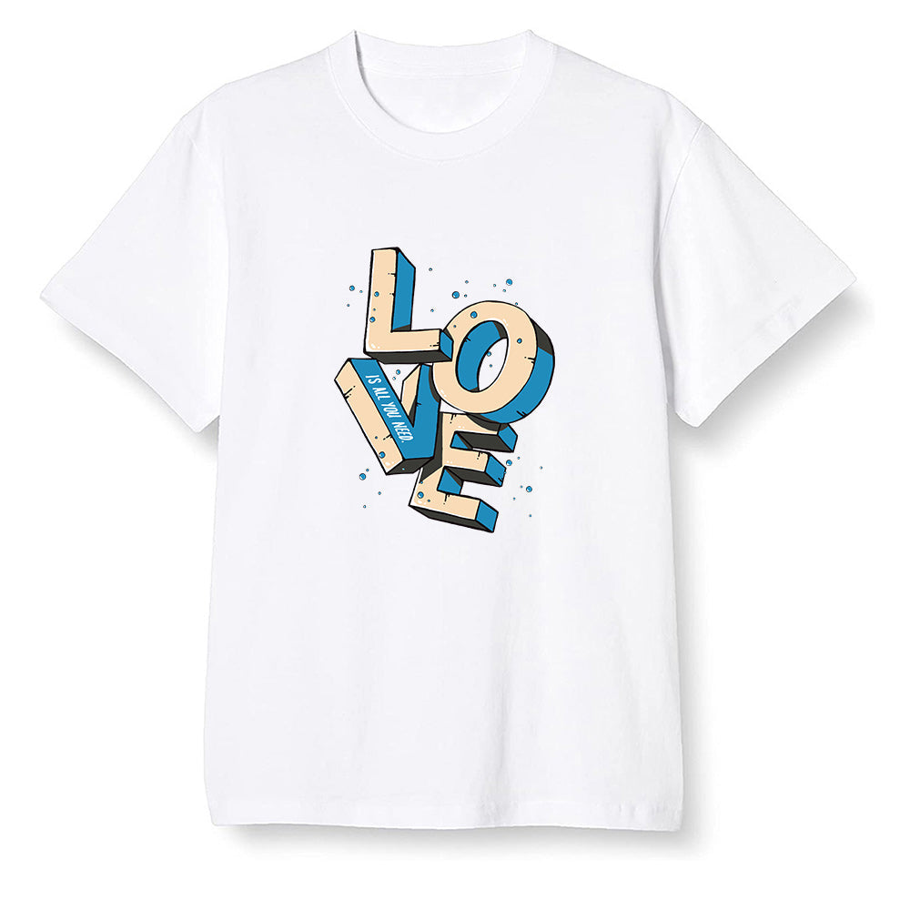 Pop Colour AJ1 Low Travis Scott X Fragment - Love!  - White Men T-shirt
