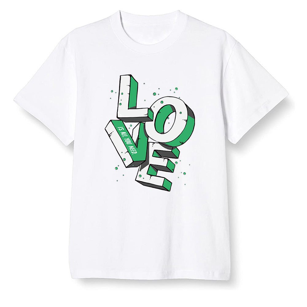 Pop Colour AJ13 Retro 'Lucky Green' - Love! - White Men T-shirt