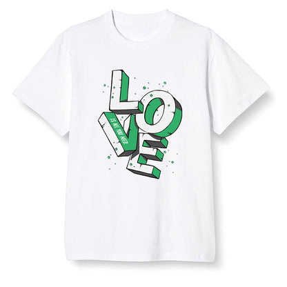 Pop Colour AJ13 Retro 'Lucky Green' - Love! - White Men T-shirt