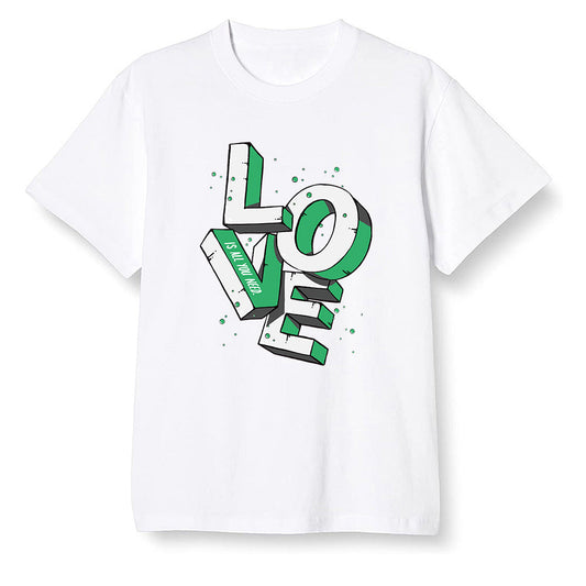 Pop Colour AJ13 Retro 'Lucky Green' - Love! - White Men T-shirt