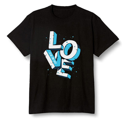 Pop Colour AJ13 Retro Obsidian Powder Blue - Love! - Black Men T-shirt