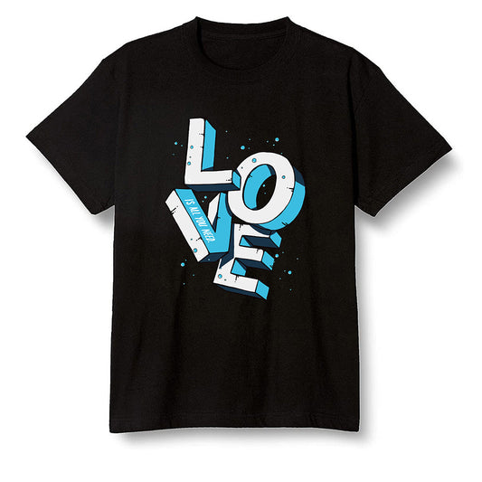 Pop Colour AJ13 Retro Obsidian Powder Blue - Love! - Black Men T-shirt