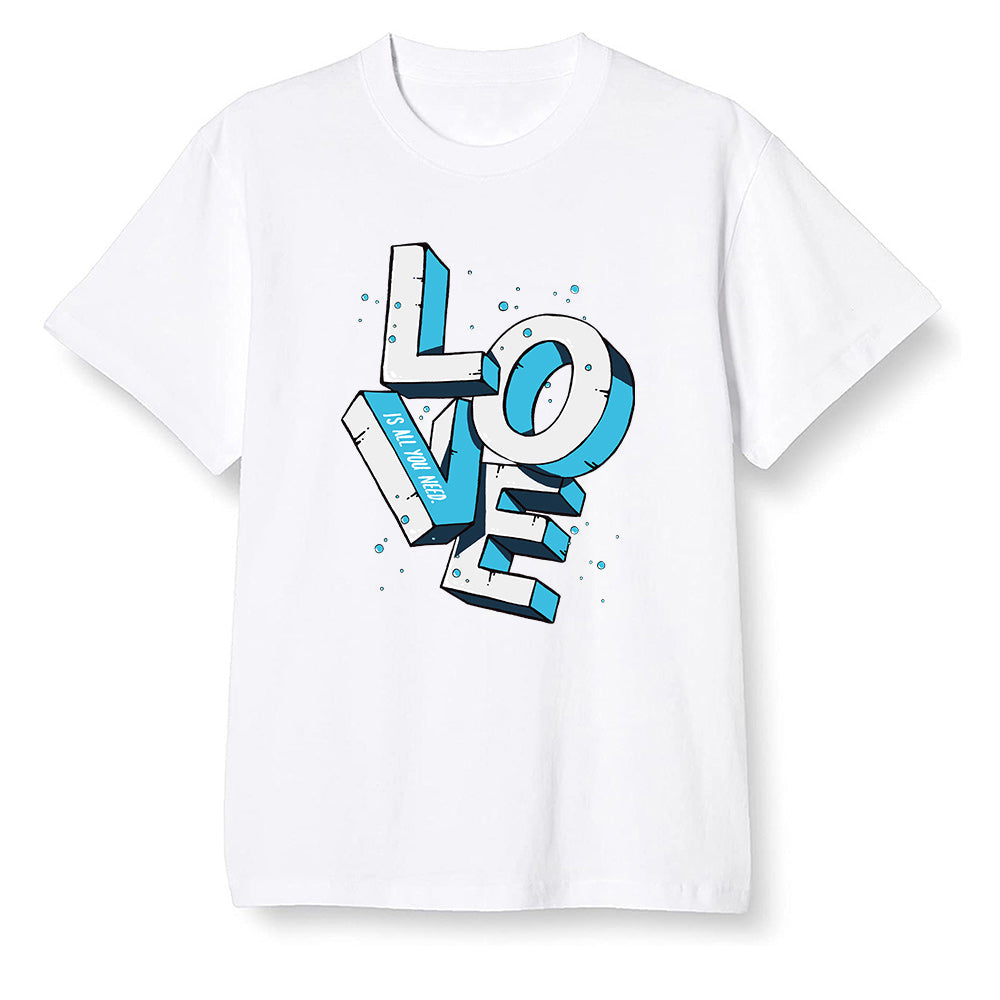 Pop Colour AJ13 Retro Obsidian Powder Blue - Love! - White Men T-shirt