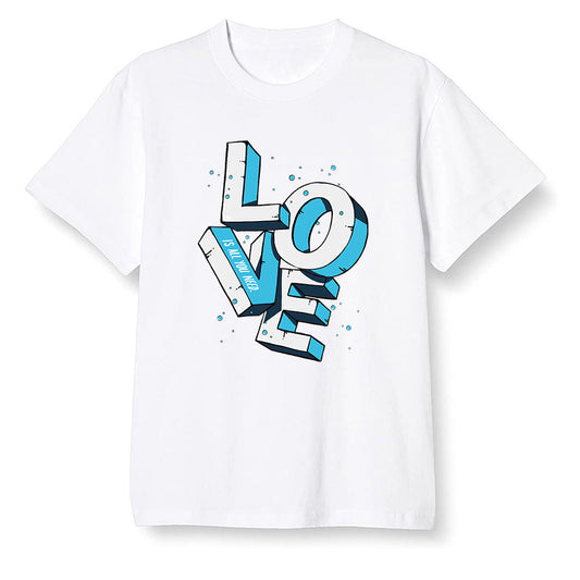 Pop Colour AJ13 Retro Obsidian Powder Blue - Love! - White Men T-shirt