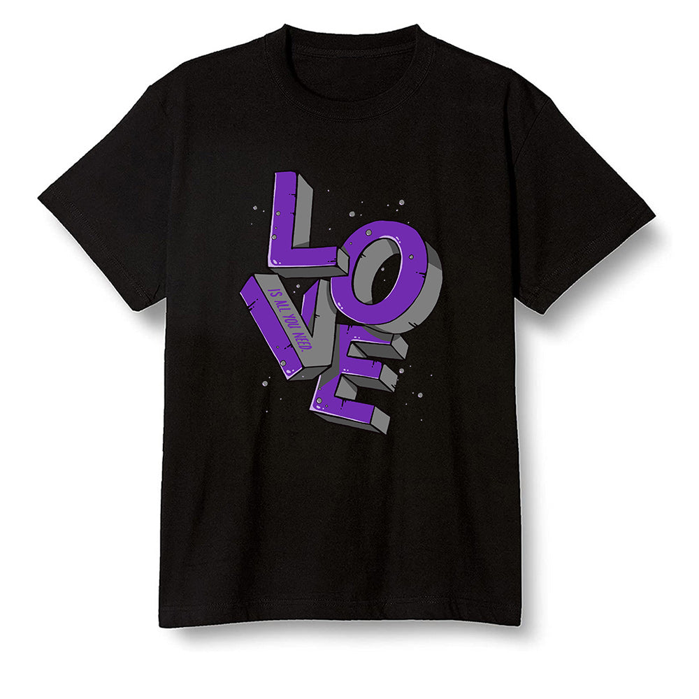 Pop Colour AJ13 Retro Court Purple - Love! - Black Men T-shirt
