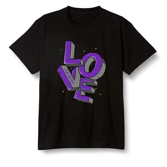 Pop Colour AJ13 Retro Court Purple - Love! - Black Men T-shirt