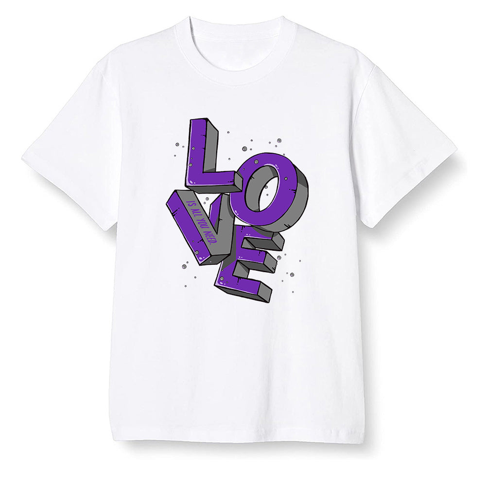 Pop Colour AJ13 Retro Court Purple - Love! - White Men T-shirt