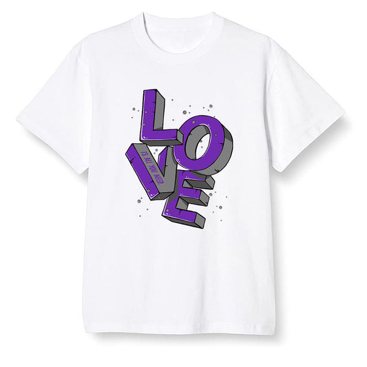 Pop Colour AJ13 Retro Court Purple - Love! - White Men T-shirt