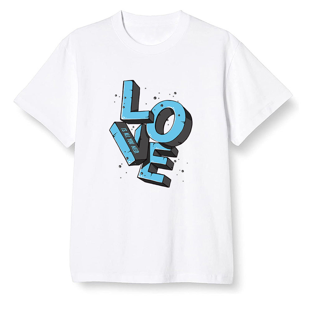 Pop Colour AJ6 Retro Unc - Univeristy Blue - Love! - White Men T-shirt
