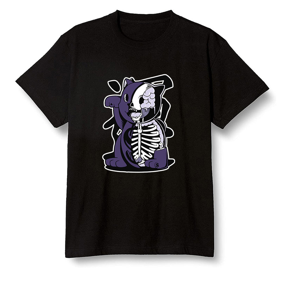 Pop Colour AJ1 High OG Court Purple - Maneki Neko - Black Men T-shirt