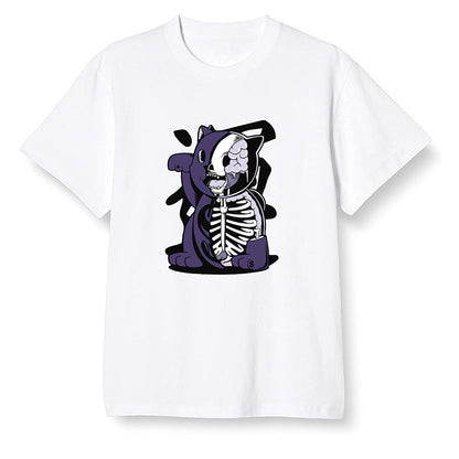 Pop Colour AJ1 High OG Court Purple - Maneki Neko - White Men T-shirt