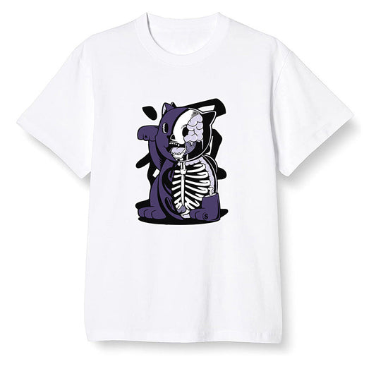 Pop Colour AJ1 High OG Court Purple - Maneki Neko - White Men T-shirt