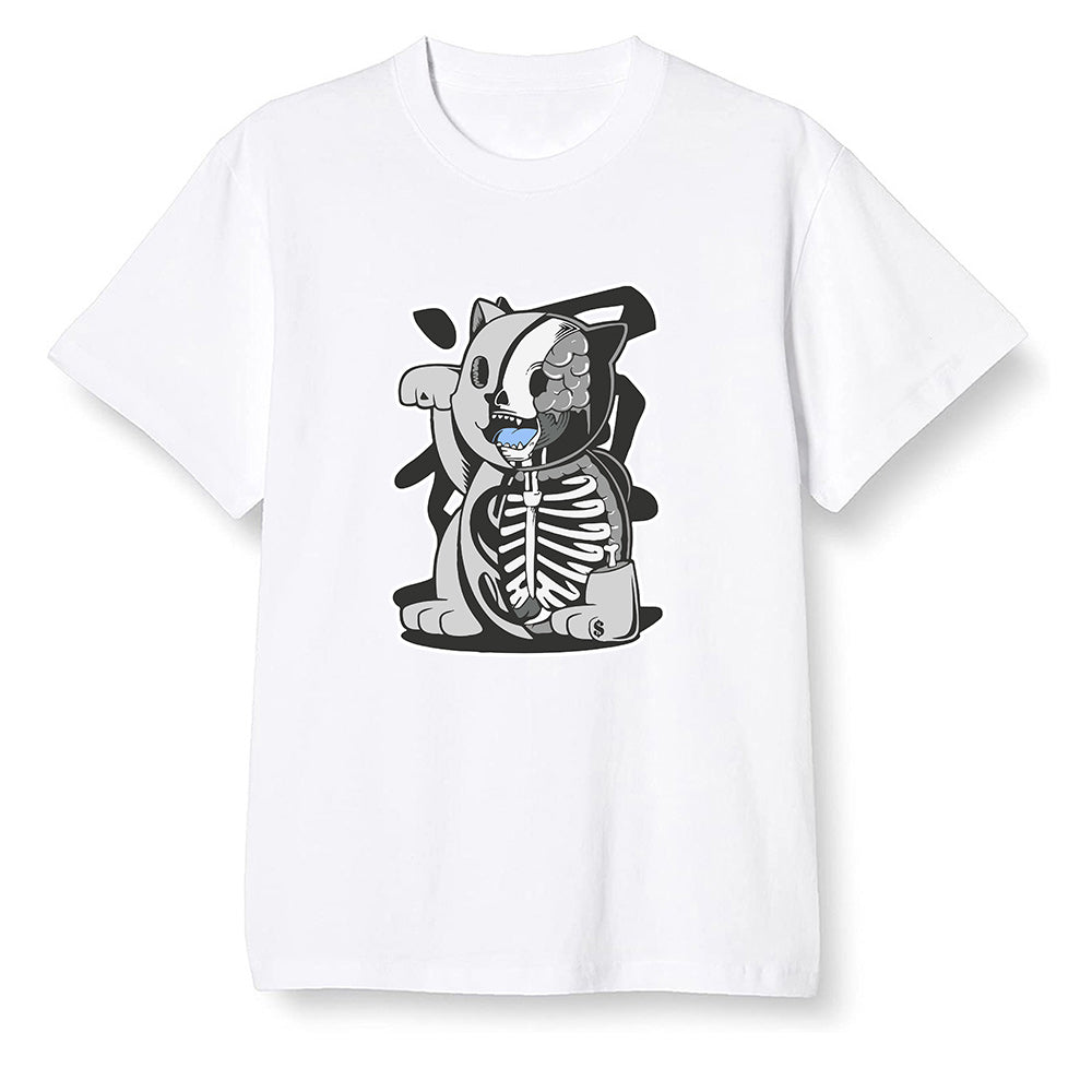 Pop Colour AJ1 Low Wolf Grey/Sail/Photon Dust/White - Maneki Neko - White Men T-shirt