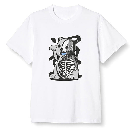 Pop Colour AJ1 Low Wolf Grey/Sail/Photon Dust/White - Maneki Neko - White Men T-shirt