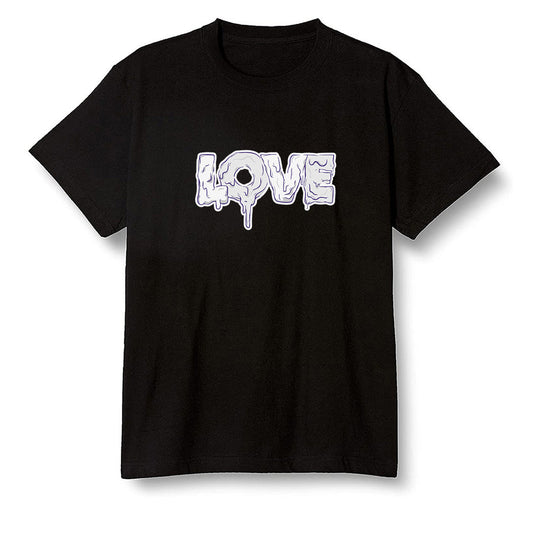 Pop Colour AJ1 High OG Court Purple - Melting love - Black Men T-shirt