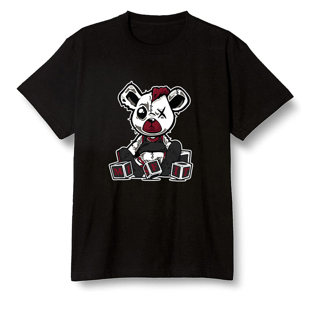 Pop Colour AJ1 Low Black Toe - Misfit Teddy - Black Men T-shirt