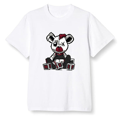 Pop Colour AJ1 Low Black Toe - Misfit Teddy - White Men T-shirt