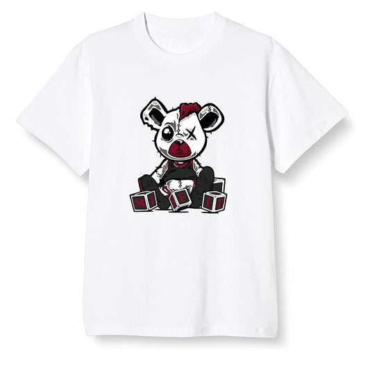 Pop Colour AJ1 Low Black Toe - Misfit Teddy - White Men T-shirt