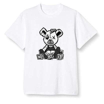 Pop Colour AJ1 High OG Silver TOE - Misfit Teddy - White Men T-shirt