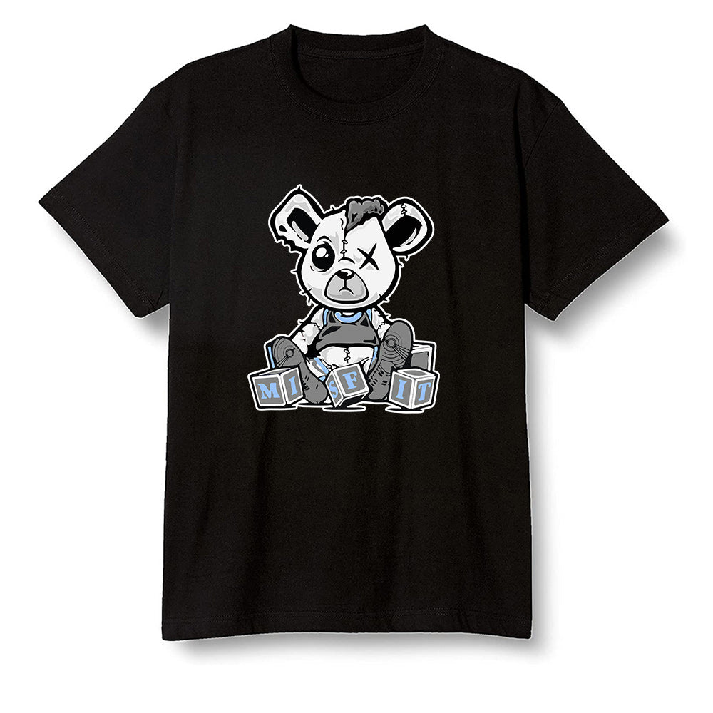 Pop Colour AJ1 Low Wolf Grey/Sail/Photon Dust/White - Misfit Teddy - Black Men T-shirt