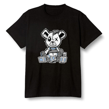 Pop Colour AJ1 Low Wolf Grey/Sail/Photon Dust/White - Misfit Teddy - Black Men T-shirt