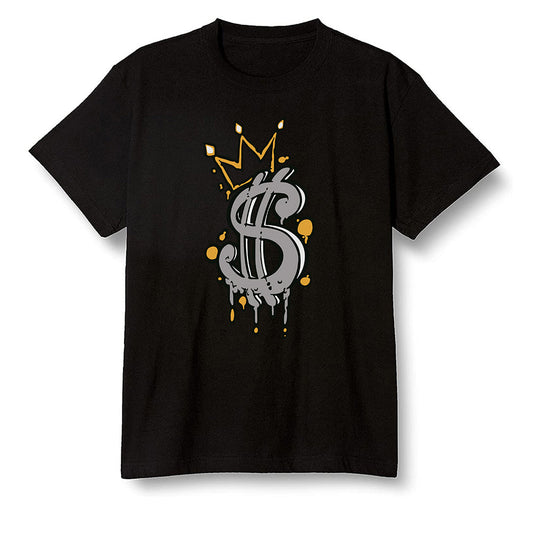 Pop Colour AJ1 Retro High OGetallic Gold - Money  - Black Men T-shirt