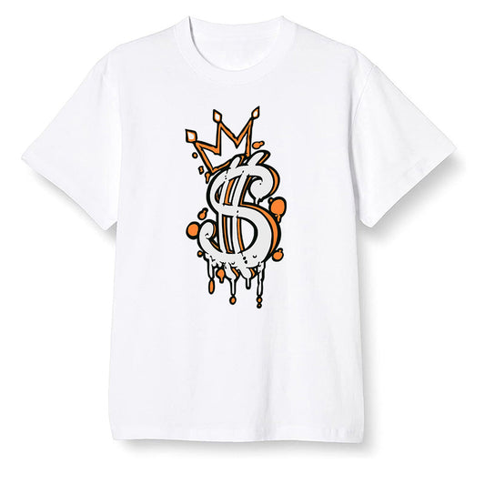 Pop Colour AJ1 Retro High OG Electro Orange - Money  - White Men T-shirt