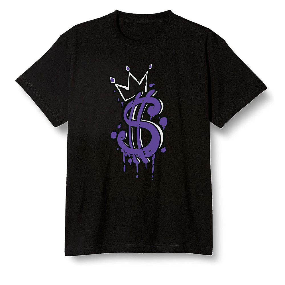 Pop Colour AJ1 Retro High OG Court Purple - Money  - Black Men T-shirt