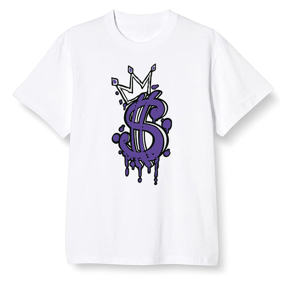 Pop Colour AJ1 Retro High OG Court Purple - Money  - White Men T-shirt