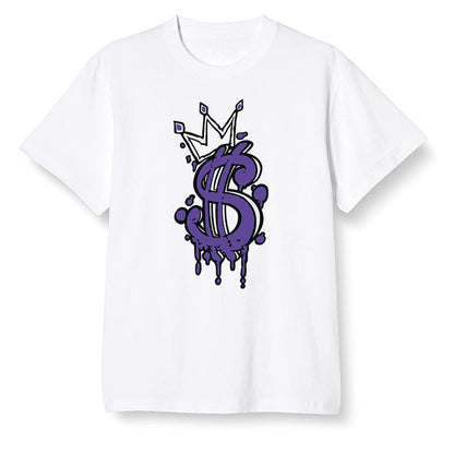 Pop Colour AJ1 Retro High OG Court Purple - Money  - White Men T-shirt