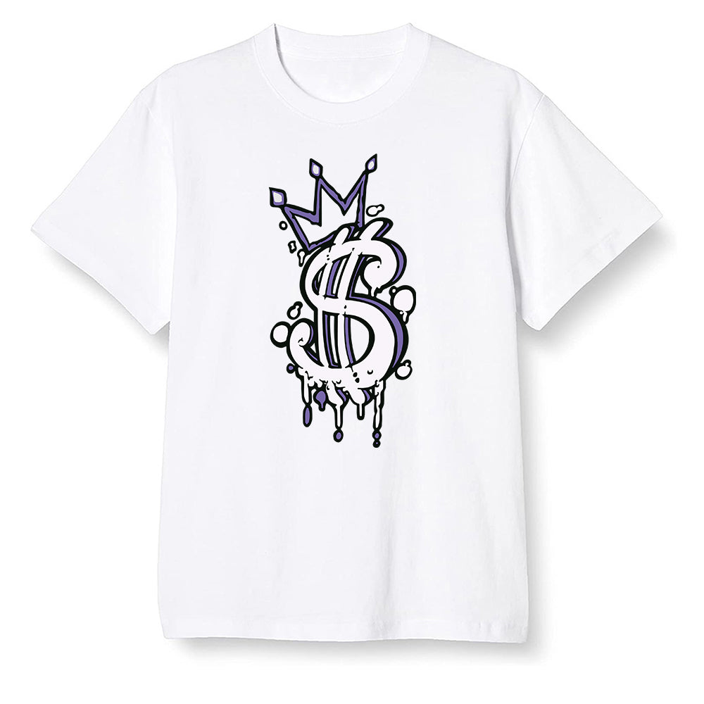 Pop Colour AJ1 High OG Court Purple - Money  - White Men T-shirt