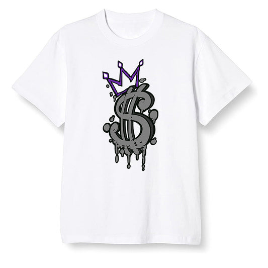Pop Colour AJ13 Retro Court Purple - Money - White Men T-shirt