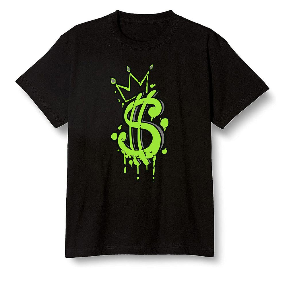 Pop Colour AJ6 Retro Electric Green - Money - Black Men T-shirt